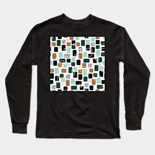 rectangles in green, bronze and black Long Sleeve T-Shirt